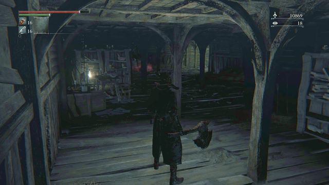 Inside the building, you can turn right after going up the ladder. You will find a few items at the end. - Hemwick Charnel Lane | Walkthrough - Walkthrough - Bloodborne Game Guide & Walkthrough