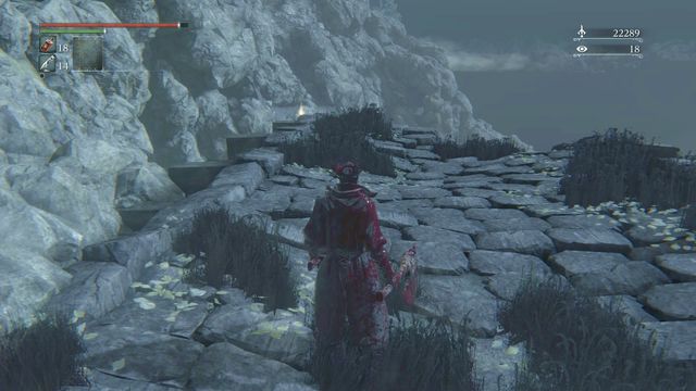 You will find a rune at the end of the bridge. - Hemwick Charnel Lane | Walkthrough - Walkthrough - Bloodborne Game Guide & Walkthrough