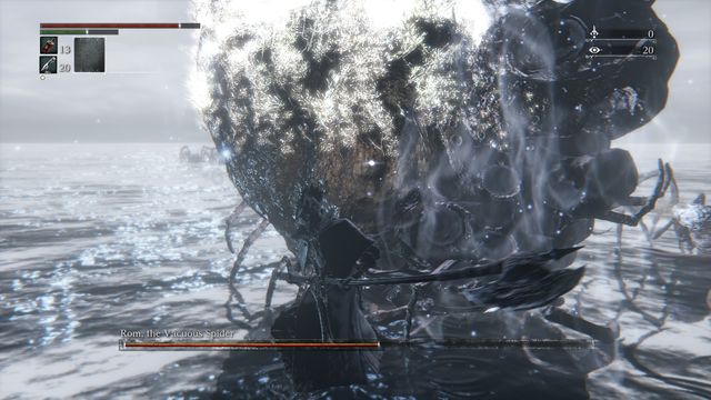 The spider is about to explode - quickly jump back. - Rom, the Vacuous Spider | Boss Fights - Boss Fights - Bloodborne Game Guide & Walkthrough