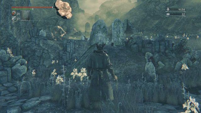 Watch out for rocks flying towards you. - Nightmare Frontier | Walkthrough - Walkthrough - Bloodborne Game Guide & Walkthrough