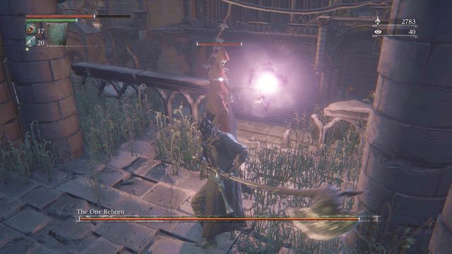 Before the main battle, eliminate the mages standing on the upper balconies. - One Reborn | Boss Fights - Boss Fights - Bloodborne Game Guide & Walkthrough