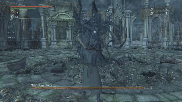 After each attack there is a while when you can quickly run towards enemy and deal one, two hits. - Mergos Wet Nurse | Boss Fights - Boss Fights - Bloodborne Game Guide & Walkthrough