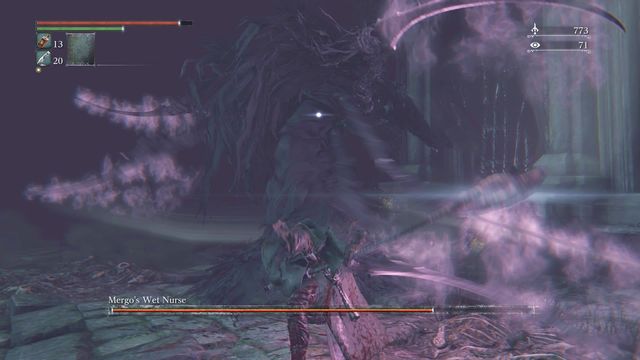 Battle in fog is the hardest part but it gives you opportunity to deal lots of damage. - Mergos Wet Nurse | Boss Fights - Boss Fights - Bloodborne Game Guide & Walkthrough