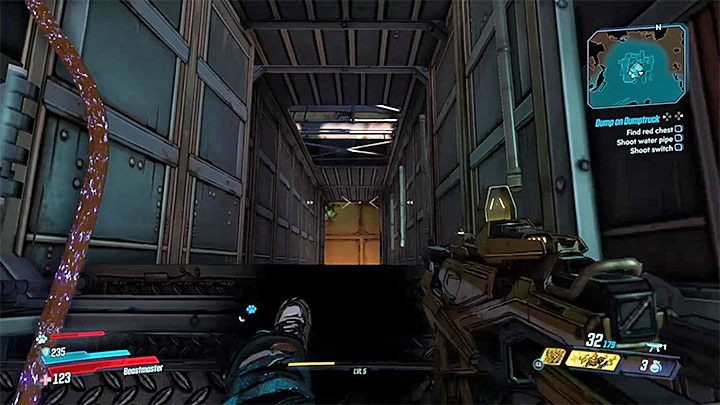 You can already return to the secret door, which opened thanks to power flowing to the fuse box - How to open a trapdoor in the Dump on Dumptruck quest in Borderlands 3? - FAQ - Borderlands 3 Guide