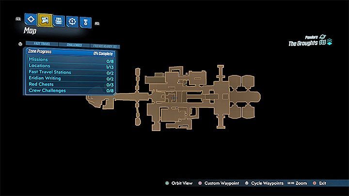The Sanctuary is displayed in the list of locations in the same tab, which also shows points of interest for fast travel - How to get to the Sanctuary in Borderlands 3? - FAQ - Borderlands 3 Guide