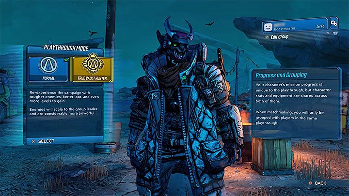 True Vault Hunter mode is known from previous Borderlands installments and can be selected from the main menu - Endgame and higher difficulty levels in Borderlands 3 - The Basics - Borderlands 3 Guide
