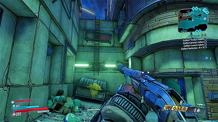 In addition to looting the mini-boss tokens, you also need to get 3 batteries (Battery) that are located in different parts of the city - Promethea | Borderlands 3 Side Quest - Side Missions - Borderlands 3 Guide