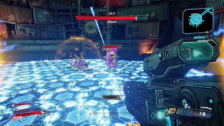 The most serious and commonly used boss attacks is the electrification of floor tiles on the ground - Promethea | Borderlands 3 Side Quest - Side Missions - Borderlands 3 Guide