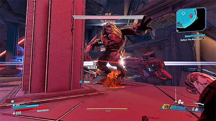 Once a boss loses 1/3 of his health bar, he becomes temporarily invulnerable and begins to transform - The Rampager | Opponent in Borderlands 3 - Tougher opponents - Borderlands 3 Guide