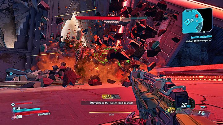 From the start of the second phase, Rampager will destroy large pillars, making them unusable as cover - The Rampager | Opponent in Borderlands 3 - Tougher opponents - Borderlands 3 Guide