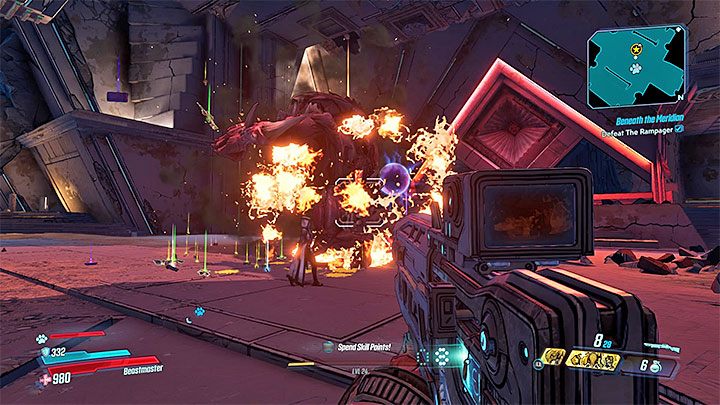 The key to survival is to stay in constant motion because all the pillars are probably already destroyed - The Rampager | Opponent in Borderlands 3 - Tougher opponents - Borderlands 3 Guide
