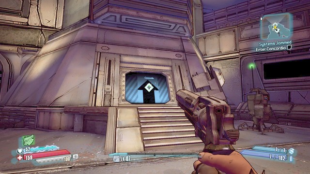 Accept the mission from Janey in Serenitys Waste tale the vehicle and jump the escarpment in the Northern part - Systems Jammed - Main missions - Borderlands: The Pre-Sequel! - Game Guide and Walkthrough