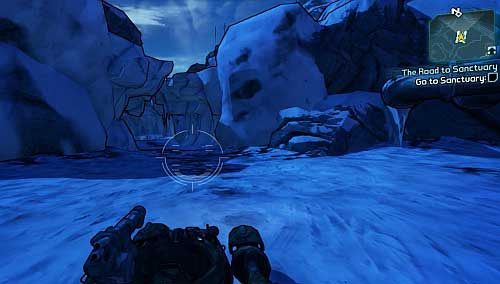 Once on the other side, follow the tunnel [4] north of the landing spot, as seen in the above screenshot - The Road to the Sanctuary | Main missions walkthrough for Borderlands 2 - Main missions - Borderlands 2 Game Guide