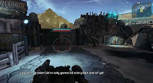 After you exit the tunnel, head further north towards Sanctuary [5] - The Road to the Sanctuary | Main missions walkthrough for Borderlands 2 - Main missions - Borderlands 2 Game Guide
