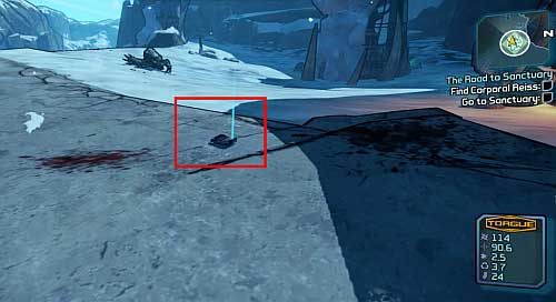 Enter the vehicle (if your previous one got destroyed, theres a Catch-a-Ride to the right of the gate) and head south-west [6] - The Road to the Sanctuary | Main missions walkthrough for Borderlands 2 - Main missions - Borderlands 2 Game Guide