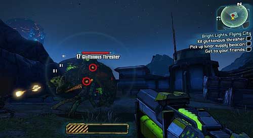 Keep heading deeper into the factory and eventually you will encounter the Thresher [4] - Bright Lights, Flying City | Main missions walkthrough for Borderlands 2 - Main missions - Borderlands 2 Game Guide