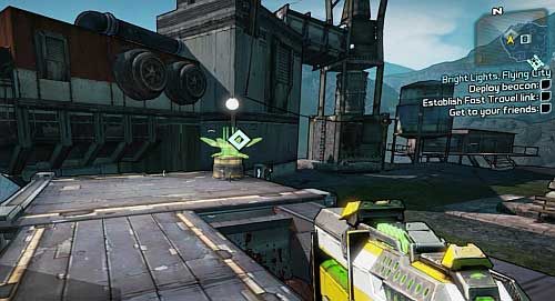 After youve dealt with the enemy, pick up the Lunar Supply Beacon and head to the northern or southern passage to The Highlands [5] - Bright Lights, Flying City | Main missions walkthrough for Borderlands 2 - Main missions - Borderlands 2 Game Guide
