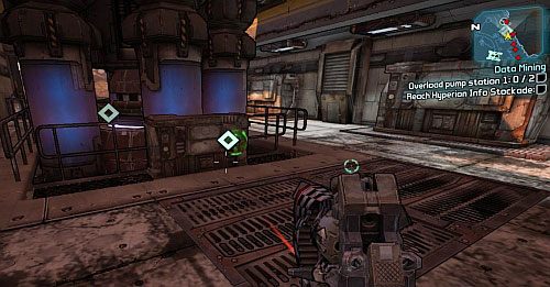 As the ladder falls down, return to your vehicle and drive to Pump Station 1 [3] - Data Mining | Main missions walkthrough for Borderlands 2 - Main missions - Borderlands 2 Game Guide