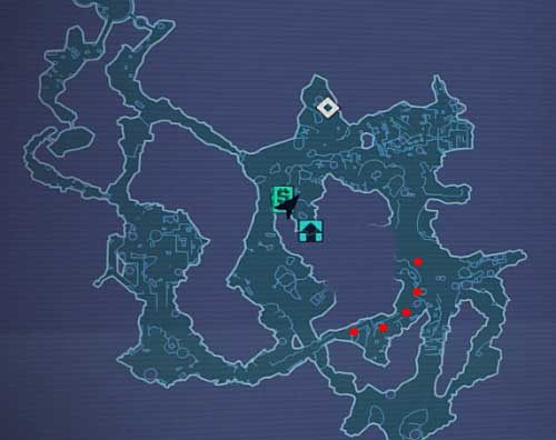 Head through the tunnel along the dots - Cult Following: Eternal Flame | Sanctuary side missions in Borderlands 2 - Sanctuary - Borderlands 2 Game Guide