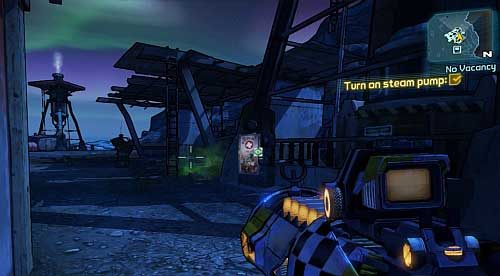 Place the parts in the marked spots - No Vacancy | Three Horns Valley side missions in Borderlands 2 - Three Horns Valley - Borderlands 2 Game Guide