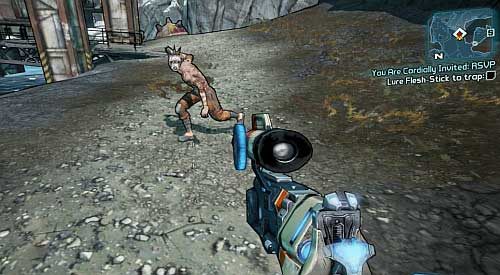 After talking with Tina [1], head to the Bandit camp [2] - You Are Cordially Invited: RSVP | Tundra Express side missions in Borderlands 2 - Tundra Express - Borderlands 2 Game Guide