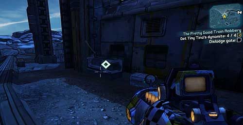 Talk with Tina [1] and accept the mission - The Pretty Good Train Robbery | Tundra Express side missions in Borderlands 2 - Tundra Express - Borderlands 2 Game Guide