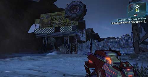 Use the Board [1], accept the mission and Fast Travel to The Dust - Clan War: Starting the War | Sanctuary part 2 side missions in Borderlands 2 - Sanctuary part 2 - Borderlands 2 Game Guide