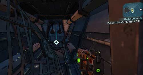 Having collected three journals, head to the south-east part of the map, to the location marked with [8] on the map - Hidden Journals | Sanctuary part 2 side missions in Borderlands 2 - Sanctuary part 2 - Borderlands 2 Game Guide