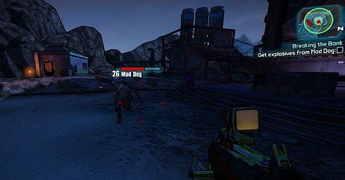 The next part you need are explosives which can get them by killing Mad Dog [5] - Breaking the Bank | Lynchwood side missions in Borderlands 2 - Lynchwood - Borderlands 2 Game Guide