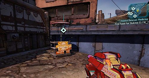 The next stage of curing the animal is collecting five Skags on a Stick which can be found in the northern part of Lynchwood (passage marked as [3]) - Animal Rescue: Medicine | Lynchwood side missions in Borderlands 2 - Lynchwood - Borderlands 2 Game Guide