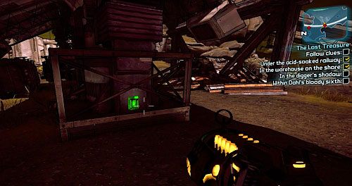 The next one can be found below a large excavator [6] - The Lost Treasure | Sawtooth Cauldron side missions in Borderlands 2 - Sawtooth Cauldron - Borderlands 2 Game Guide
