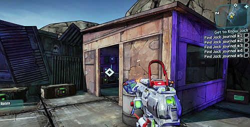 From the Bounty Board [1] you will receive a mission of collecting five Jacks ECHO Journals - Get to Know Jack | Arid Nexus Badlands side missions in Borderlands 2 - Arid Nexus Badlands - Borderlands 2 Game Guide