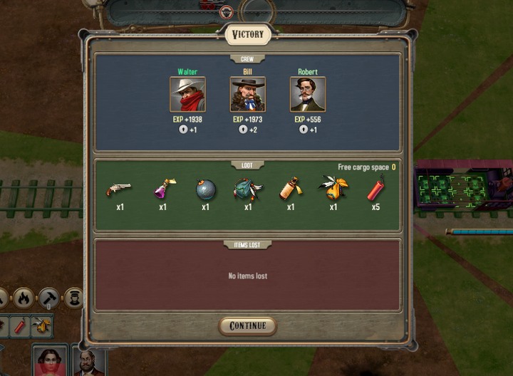 Every fight is an opportunity to earn money and obtain lots of experience - Your crew and development | Hints - Hints - Bounty Train Game Guide