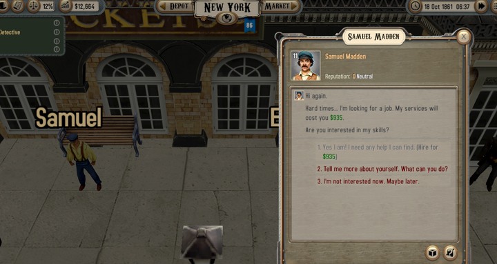 Characters with their names given in yellow are potential guards - Your crew and development | Hints - Hints - Bounty Train Game Guide