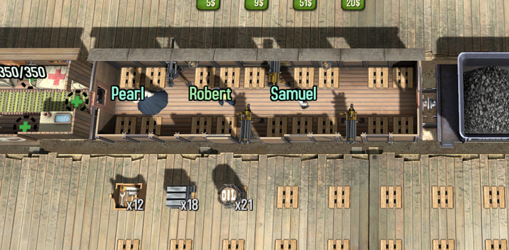 Turrets can be installed in carriages allowing you for better protection from bandits - Vehicles, upgrades, damages | Transportation - Transportation - Bounty Train Game Guide