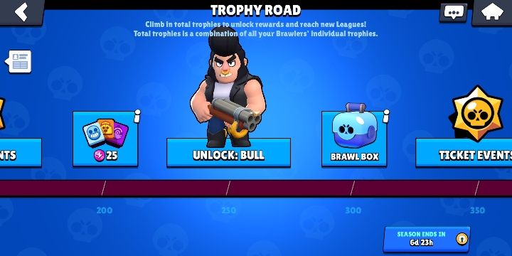 Bull can be unlocked by earning 250 cups - Bull | Characters in Brawl Stars - Character list - Brawl Stars Guide