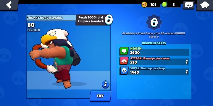 Bo can be unlocked by earning 3000 Cup - Bo | Characters in Brawl Stars - Character list - Brawl Stars Guide