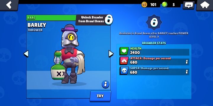 Barley can be obtained from boxes - Barley | Characters in Brawl Stars - Character list - Brawl Stars Guide