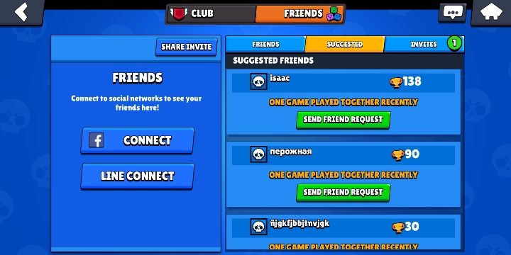 The game encourages you to find new friends, so you can invite friends of all your allies with whom you have played - How do I add someone to a friends list in Brawl Stars? - Multiplayer - Brawl Stars Guide