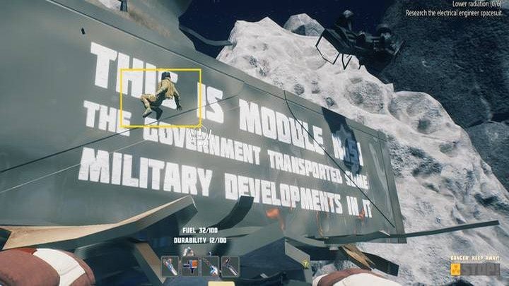 The entrance to the base is guarded by a Sentry robot - Breathedge: Military Module - walkthrough - Chapter 2 - The Secrets of Broccoli - Breathedge Guide