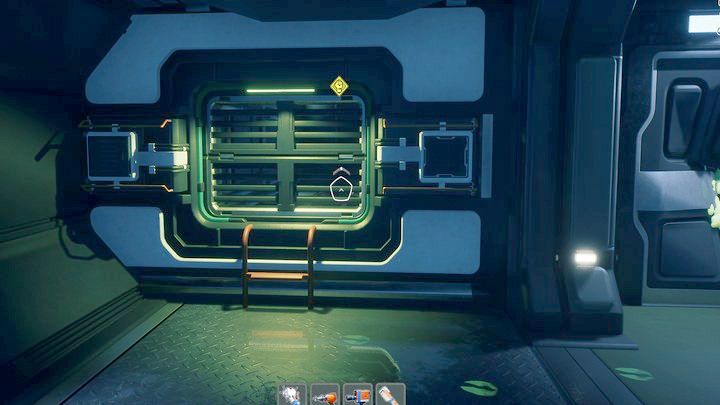 Head to the very end of the corridor and use the ventilation shaft to the left of the locked door - Breathedge: Police module - walkthrough - Chapters 4 & 5 - Breathedge Guide