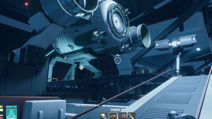 In the shuttle bay, go to the last one on the right - Breathedge: Police module - walkthrough - Chapters 4 & 5 - Breathedge Guide