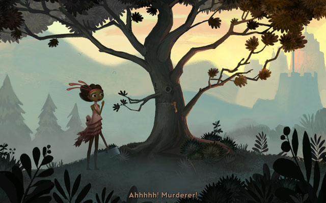 Talk to the tree - Shellmound - Chapter 1 - Vella - Broken Age - Game Guide and Walkthrough