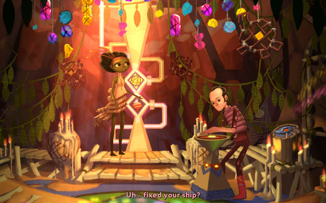 Place the glass panes in this order - Shellmound - Chapter 1 - Vella - Broken Age - Game Guide and Walkthrough