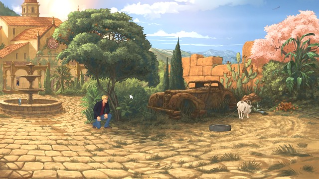 You managed to get rid of the nagger. - Nico and George - Castell Gate, Castell Garden - Castell dels Sants - Broken Sword: The Serpents Curse - Game Guide and Walkthrough