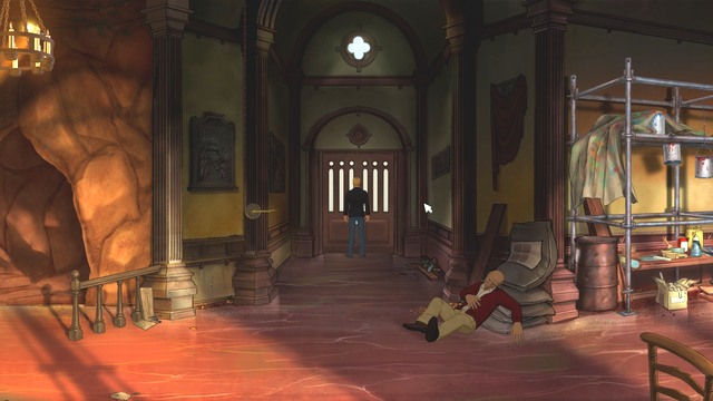 Gehnen killed an armless man . - George and Nico - Santa Cova Chapel, Cable Car - Montserrat - Broken Sword: The Serpents Curse - Game Guide and Walkthrough