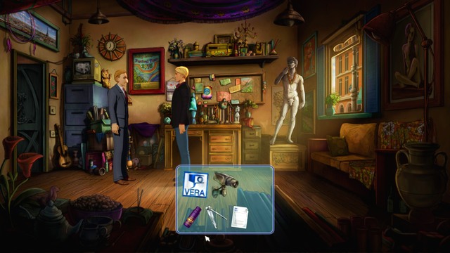 The subject of Vera will end the conversation - George - Gallery II - Paris - Broken Sword: The Serpents Curse - Game Guide and Walkthrough