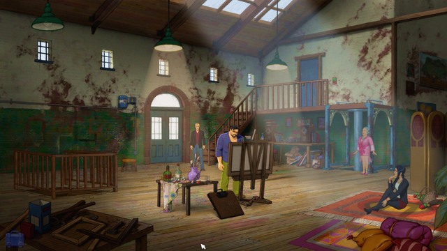 A little bit of help again - George - Hobbs Yard, Artists Studio - London - Broken Sword: The Serpents Curse - Game Guide and Walkthrough