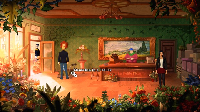 The trolley has wheels - George - The Flower Shop, Bijous Apartment - Paris - The Next Visit - Broken Sword: The Serpents Curse - Game Guide and Walkthrough