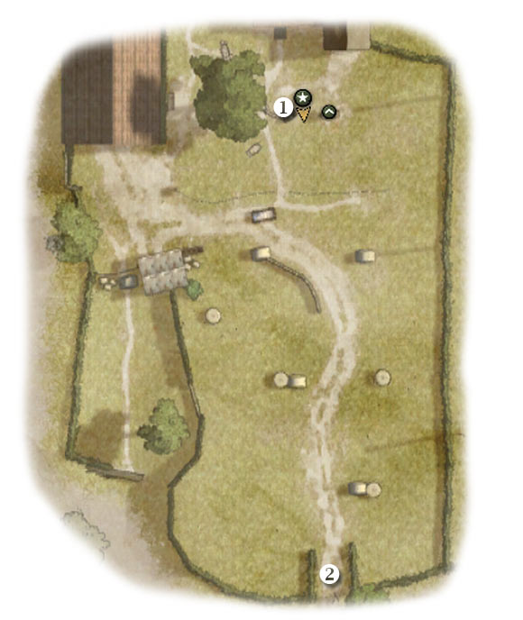 Map legend: 1 - starting area - Chapter 2: Operation Market - SIXTH ASSIGNMENT:br Patrol to landing zone - Chapter 2: Operation Market - Brothers in Arms: Hells Highway - Game Guide and Walkthrough